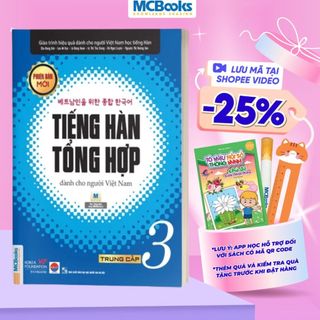 Sách - Tiếng Hàn Tổng Hợp Dành Cho Người Việt Nam Trung Cấp Tập 3 Bản 1 Màu - Phiên Bản Mới 2020, Kèm App Học Online