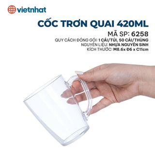 Cốc nhựa Meka giả thủy tinh trong suốt Việt Nhật - uống nước, trà đá, nhân trần tiện dụng