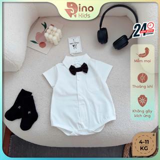 Body suit công tử đính nơ bé trai 4-11kg. Body công tử đầy tháng, thôi nôi bé trai. Dino Kids