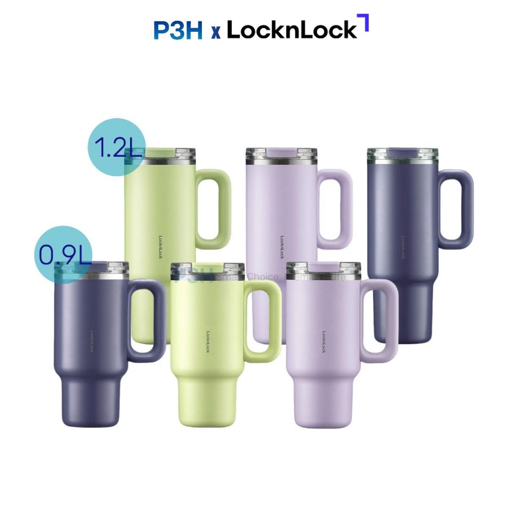 Ly Giữ Nhiệt LocknLock Balance Grip Tumbler 900ml/1200ml Có Tay Cầm, Giữ Nóng Lạnh Tốt, Nắp Tritan LHC4397 LHC4398 P3H