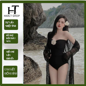 Đồ bơi bikini đi biển set liền thân + choàng ngoài free size, BiKiNi HAN.T