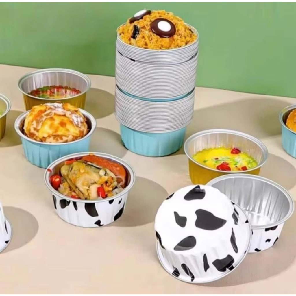 SET 20 CỐC NHÔM LÁ THIẾC LÀM KHUÔN BÁNH PUDDING CÓ THỂ TÁI SỬ DỤNG TIỆN LỢI
