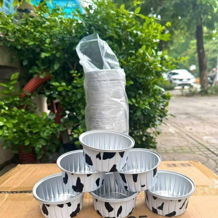 SET 20 CỐC NHÔM LÁ THIẾC LÀM KHUÔN BÁNH PUDDING CÓ THỂ TÁI SỬ DỤNG TIỆN LỢI