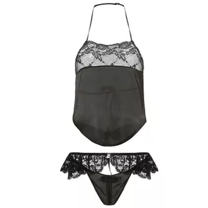 Set đồ ngủ lụa hở lưng quyến rũ dễ thương áo ngủ yếm sexy đỏ đen trắng gợi cảm 1007