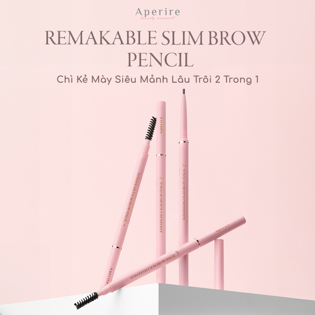 Chì Kẻ Mày Siêu Mảnh Lâu Trôi 2 Trong 1 Aperire Remarkable Slim Brow Pencil 0,08g