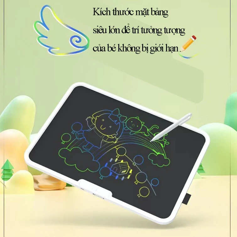 Bảng vẽ tự xóa LCD điện tử, bảng viết vẽ thông minh cỡ lớn 15 inch màn hình LCD
