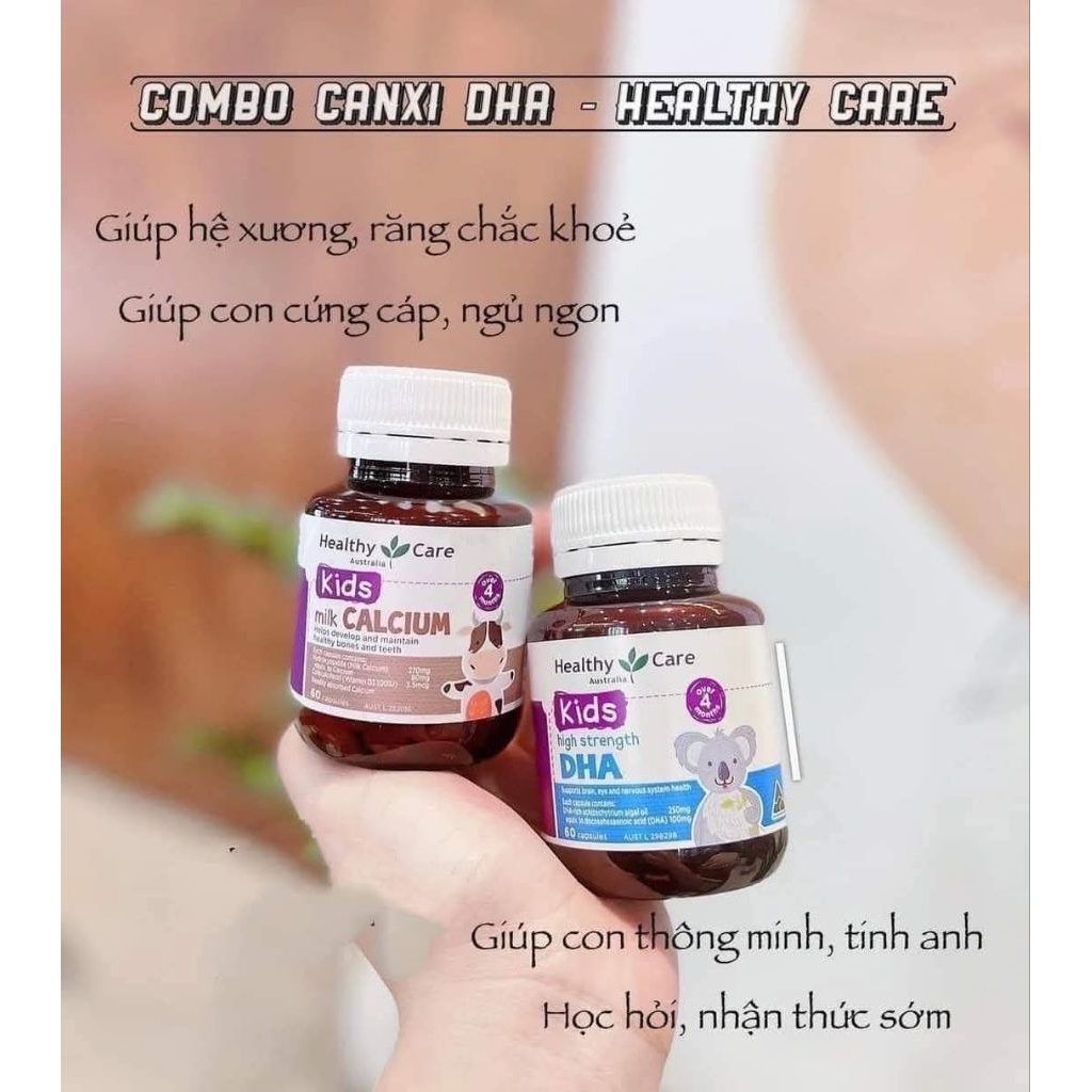 Combo DHA và Canxi hàng nội địa ÚC mẫu mới - Bổ sung vitamin Giúp bé tăng chiều cao, thông minh, phát triển trí tuệ