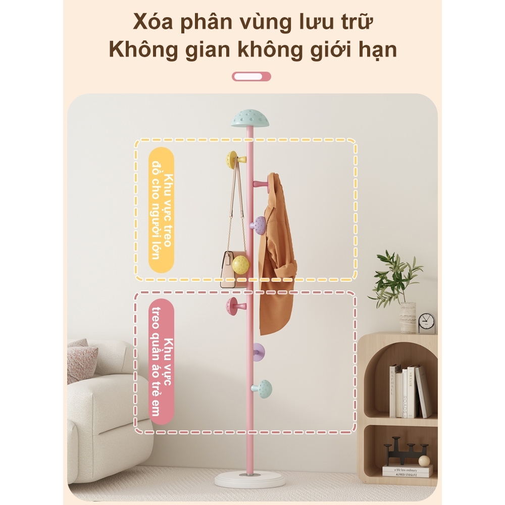 𝐎𝐥𝐢𝐟𝐞 Cây Treo Quần Áo Hình Nấm Dễ Thương Hoạt Hình Giá Treo Quần Áo Đứng Chất Móc Treo Đa Năng