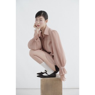 Áo sơ mi OLV tay dài bèo xòe phù hợp đi làm đi chơi Chandra