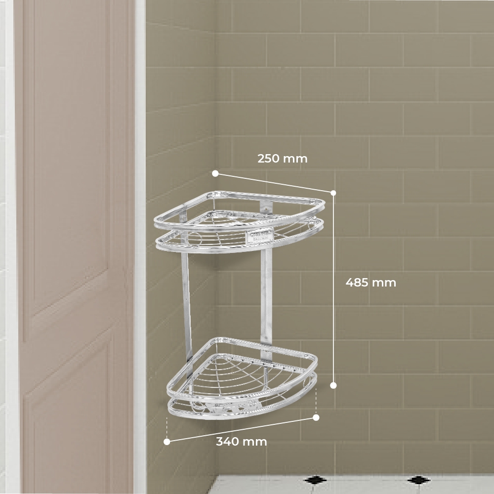 Kệ góc nhà tắm Win QUI PHÚC, inox 201 cao cấp, không gỉ, 2 tầng tiện lợi, tiết kiệm không gian