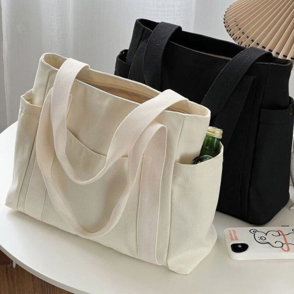 Túi vải bố, Canvas trơn lựa theo phân loại từng màu có khóa dùng để vẽ thêu đựng phụ kiện, cà phê, trang sức tiện lợi