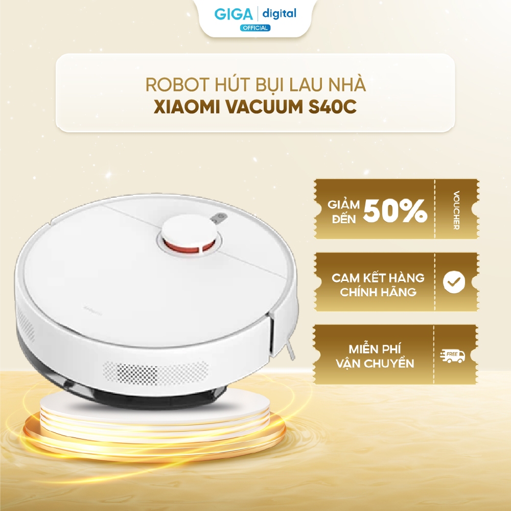 Xiaomi Robot Vacuum S40C Robot hút bụi lau nhà | Lực hút 5000Pa | Kiểm soát lưu lượng nước | Bảo hành 12 tháng