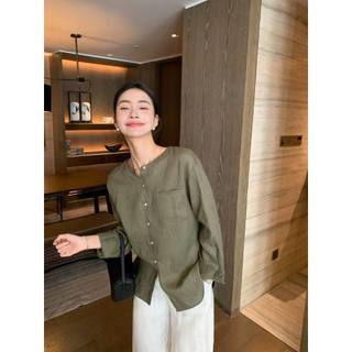 𝗖𝘂𝘀𝗶 𝗟𝗶𝗻𝗲𝗻 - |LY LINEN|-  Áo sơ mi Linen cổ tàu A07