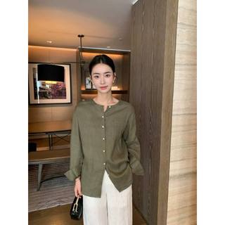 𝗖𝘂𝘀𝗶 𝗟𝗶𝗻𝗲𝗻 - |LY LINEN|-  Áo sơ mi Linen cổ tàu A07