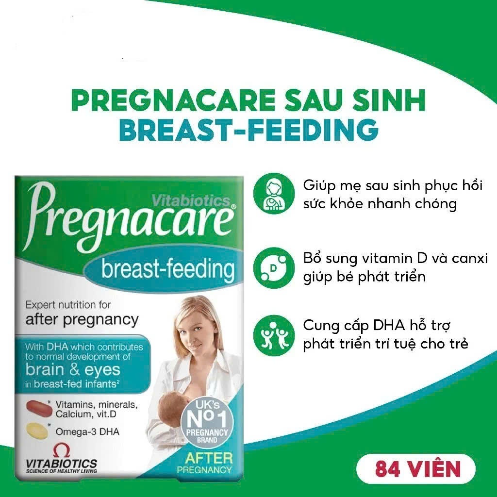 [Mẫu Mới Tem Phụ QR +Date 2028] Thực phẩm bảo vệ sức khỏe  PREGNACARE BREASTFEEDING