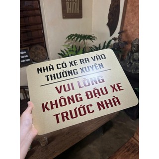 BẢNG VUI LÒNG KHÔNG ĐỖ XE ALU NHŨ VÀNG IN UV SANG TRỌNG • ĐỘ BỀN CAO