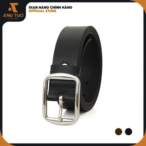 Thắt lưng nam da bò khoá thép không rỉ M1KT4-02, không gây dị ứng da, da bò nguyên tấm mềm đẹp,  Anh Thơ Leather