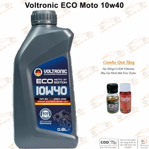 Dầu Nhớt Dành Cho Xe Máy Voltronic Eco Moto 4T 10w40 - Kèm 1 Súc Động Cơ Và 1 Phụ Gia Nhớt Mới