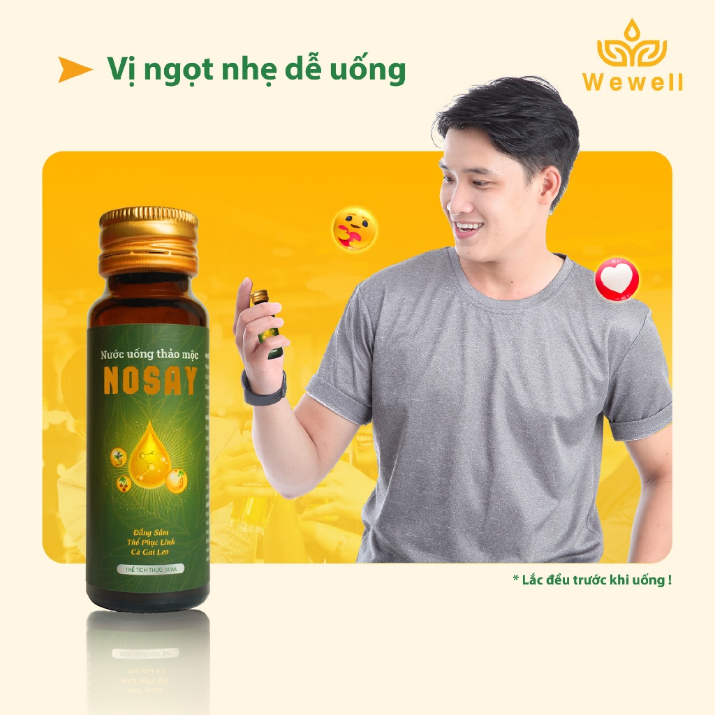 Nước thảo mộc hỗ trợ thải độc gan, giải rượu bia Nosay - Wewell - 50ml
