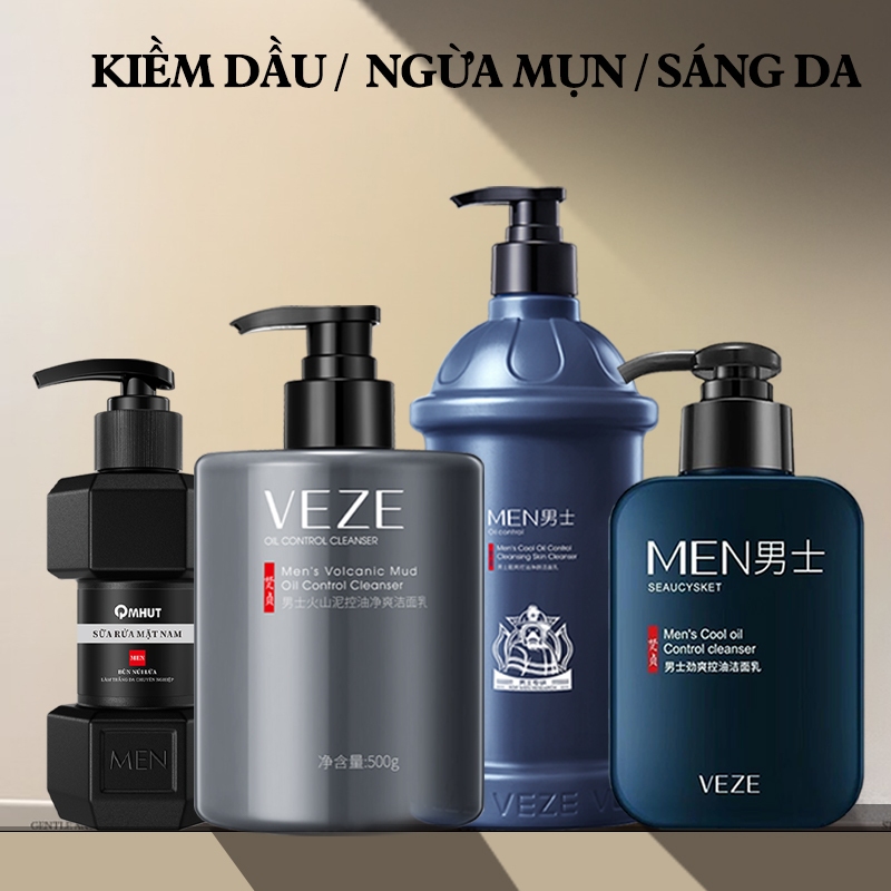 【Mua 1 Tặng 1】Sữa Rửa Mặt Nam 510g/500g  Kiềm Dầu, Giảm Mụn, Làm Sáng Da - Cho Da Dầu Mụn Làm Sạch Sâu, Loại Bỏ Dầu Thừa