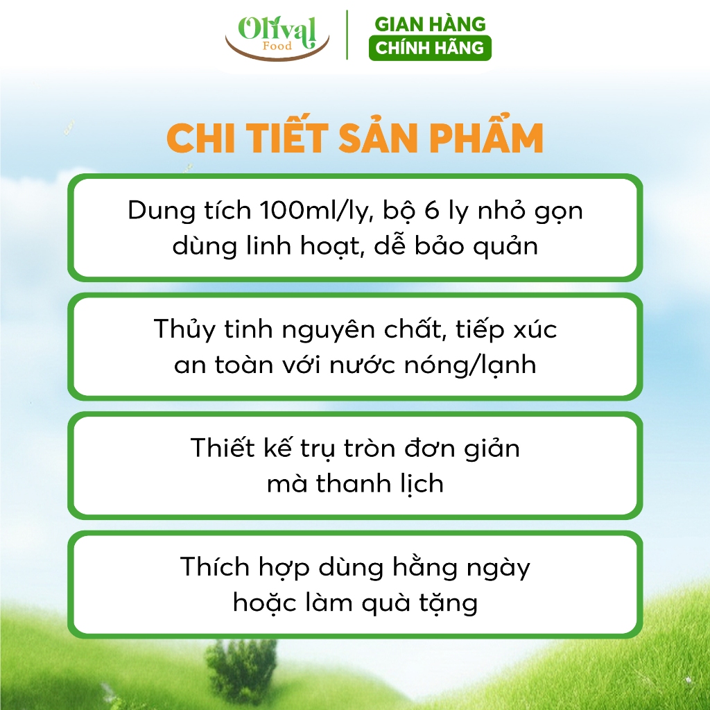 Bộ bình trà bằng thủy tinh - bộ 6 Ly thuỷ tinh 100ml nhỏ xinh, dùng uống trà hoa cao cấp