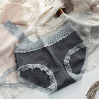 Quần Lót Cotton Nữ Phối Ren Tông Màu Nhẹ Nhàng Cá Tính, Quần Lót Mềm Thoáng Khí King Shop L-5509