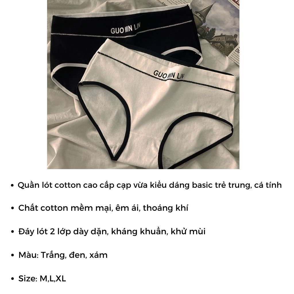 COMBO 3 Quần lót cotton dày dặn thấm hút tốt cạp vừa tôn dáng quyến rũ kiểu dáng basic LANIXA L663