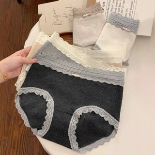 Quần Lót Cotton Nữ Phối Ren Tông Màu Nhẹ Nhàng Cá Tính, Quần Lót Mềm Thoáng Khí King Shop L-5509