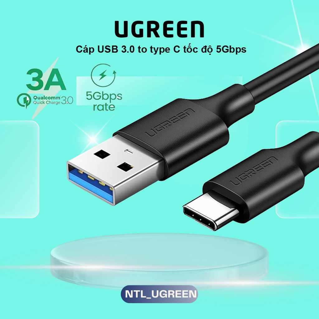 Cáp USB Type C to USB 3.0 Ugreen US184 Sạc & truyền dữ liệu 5Gbps QC3.0 ...