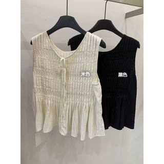 𝗟𝗶𝗰𝗲  -  Áo Linen tưng vân gỗ xếp ly babydoll