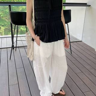 𝗟𝗶𝗰𝗲  -  Áo Linen tưng vân gỗ xếp ly babydoll