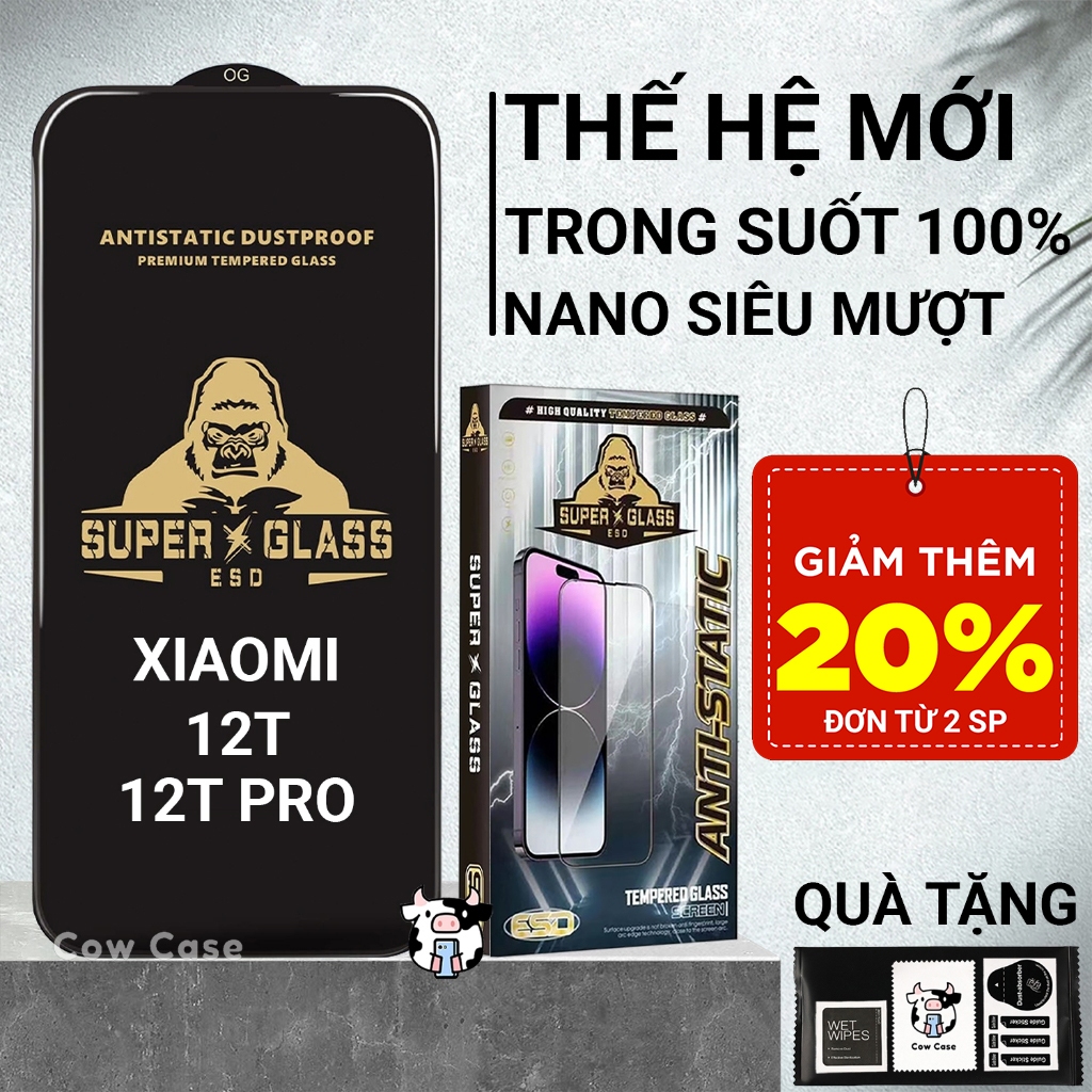 Cường lực Xiaomi 12T, 12T Pro Cowcase full màn | Miếng kính dán bảo vệ màn hình cho Xiaomi | BigBuy360 - bigbuy360.vn
