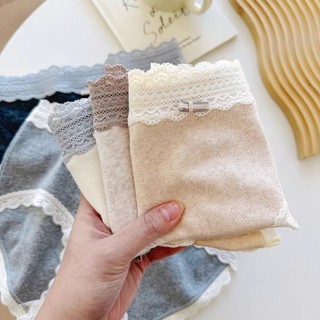 Quần Lót Cotton Nữ Phối Ren Tông Màu Nhẹ Nhàng Cá Tính, Quần Lót Mềm Thoáng Khí King Shop L-5509