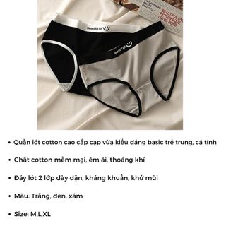 COMBO 3 Quần lót cotton nữ cạp vừa tôn dáng gợi cảm họa tiết basic cá tính năng động LANIXA L8822