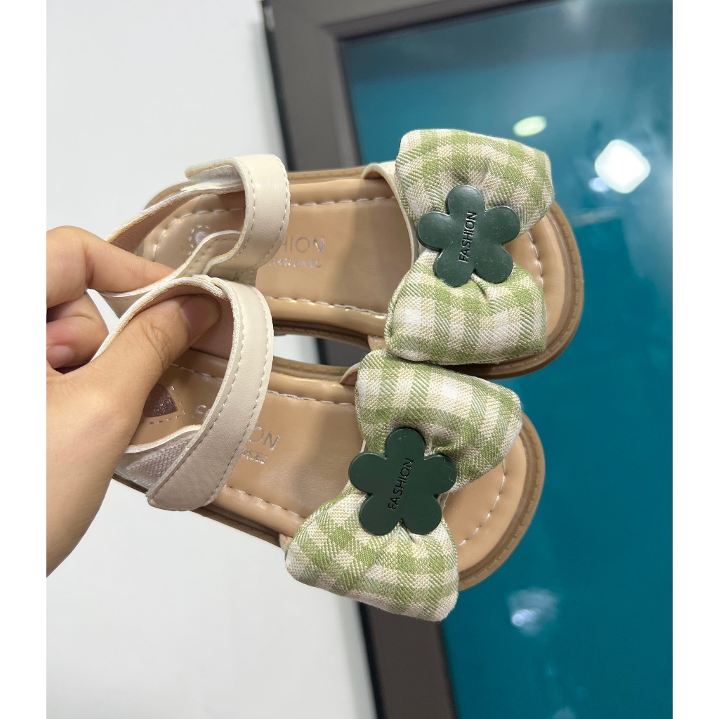 sandal bé gái dép quai hậu cho bé quai ngang nơ xinh xắn êm chân QCCC full hộp cho bé từ 3 tuổi 2152