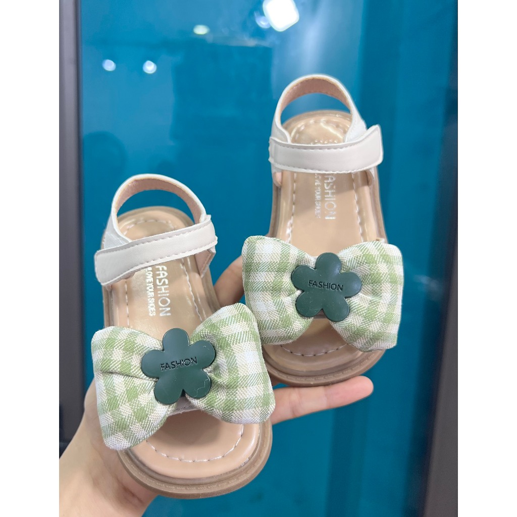 sandal bé gái dép quai hậu cho bé quai ngang nơ xinh xắn êm chân QCCC full hộp cho bé từ 3 tuổi 2152