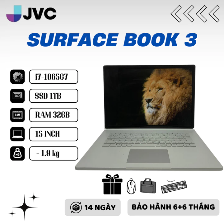 LAPTOP xách tay giá rẻ SURFACE BOOK 3 Core i7-1065G7 RAM 32GB SSD 1TB CARD 1660 TI
