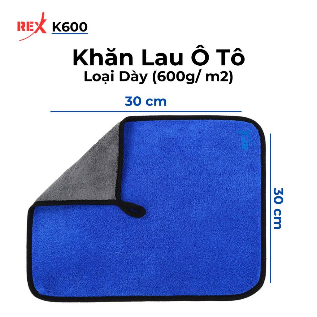 Khăn lau xe ô tô Microfiber siêu thấm không bị sơ rối 2 lớp - Loại Dày