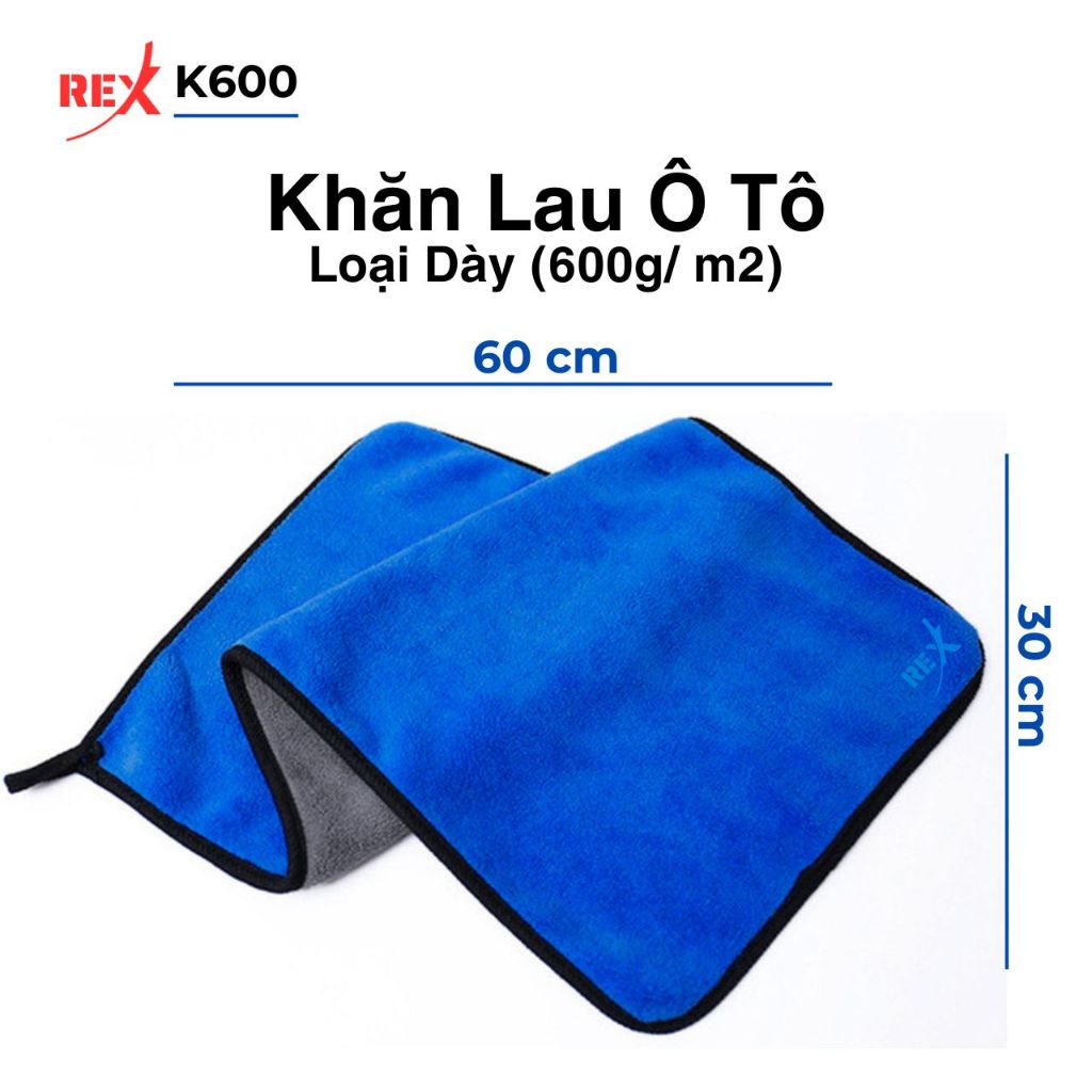Khăn lau xe ô tô Microfiber siêu thấm không bị sơ rối 2 lớp - Loại Dày