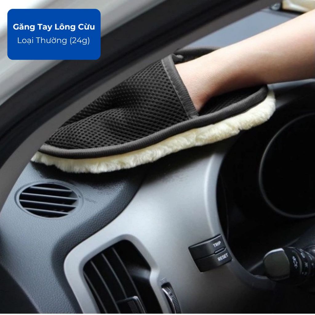 Găng tay rửa xe đa năng, đánh bóng, lau rửa ô tô lông cừu - Hàng Loại 1