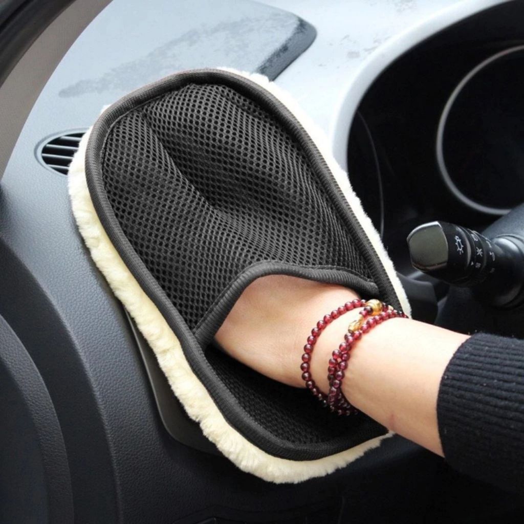 Găng tay rửa xe đa năng, đánh bóng, lau rửa ô tô lông cừu - Hàng Loại 1
