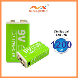 Pin Sạc 9V NUOXING 3700mAh Có Cổng Sạc USB Type-C – Pin Lithium-ion Cao Cấp Dùng Cho Micro