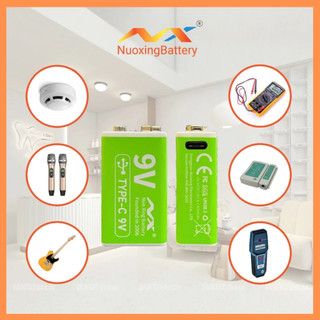 Pin Sạc 9V NUOXING 3700mAh Có Cổng Sạc USB Type-C – Pin Lithium-ion Cao Cấp Dùng Cho Micro