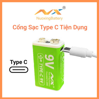 Pin Sạc 9V NUOXING 3700mAh Có Cổng Sạc USB Type-C – Pin Lithium-ion Cao Cấp Dùng Cho Micro