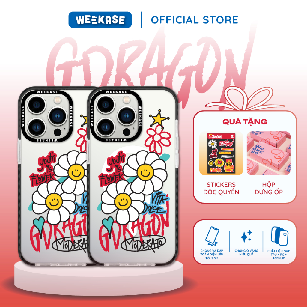 [TẶNG STICKER] Ốp Lưng Cứng iPhone Chống Sốc Chống Va Đập Weekase In ...