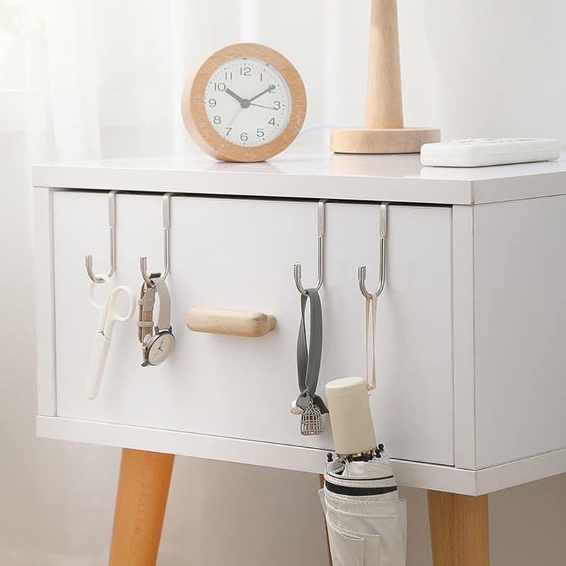 Móc Đôi Inox Treo Đồ Đa Năng Hình Chữ S Gài Sau Cánh Tủ Bếp, Không Gỉ Set, Thiết Kiệm Không Gian