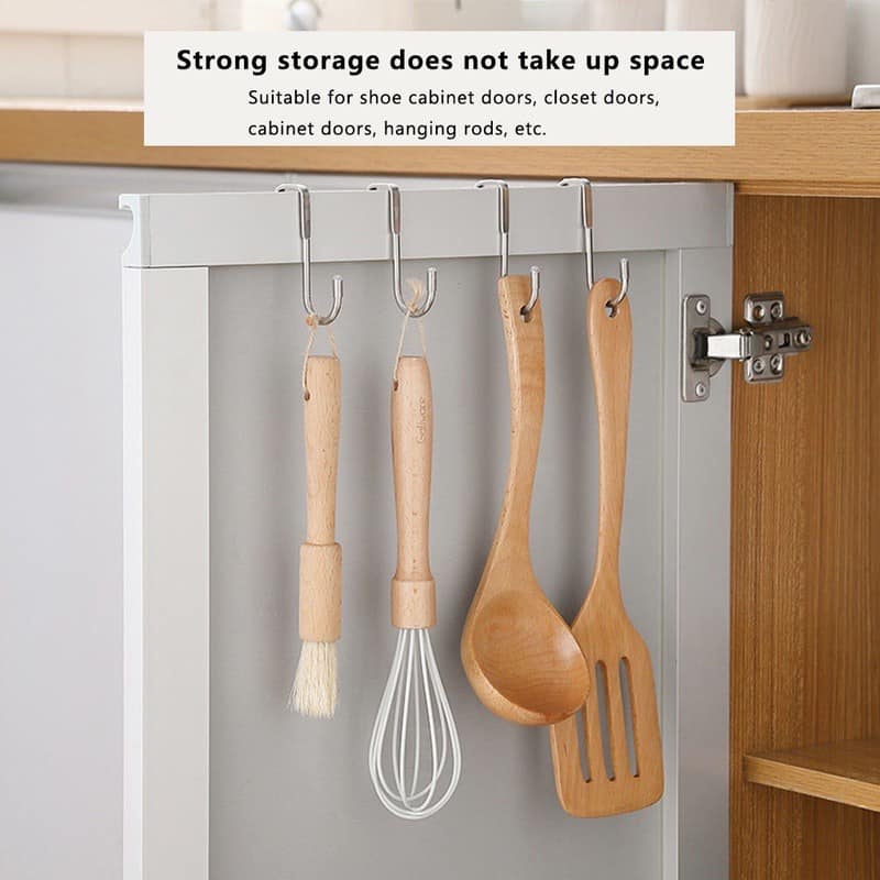 Móc Đôi Inox Treo Đồ Đa Năng Hình Chữ S Gài Sau Cánh Tủ Bếp, Không Gỉ Set, Thiết Kiệm Không Gian
