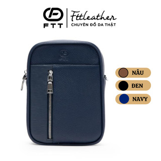 Túi đeo chéo da bò nam chính hãng Fttleather, túi da nam bag cao cấp nhiều ngăn mã T259