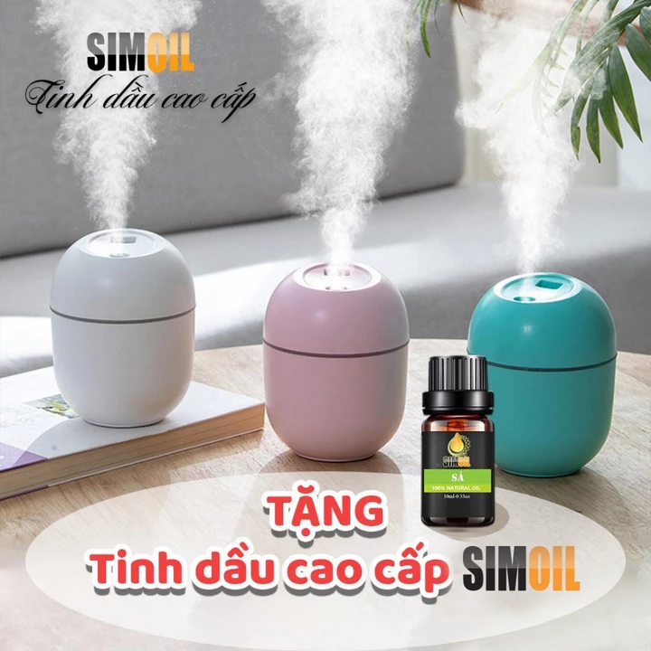 Máy xông tinh dầu mini, máy khuếch tán tinh dầu 220ml - Tặng kèm 1 lọ tinh dầu thiên nhiên SimOil