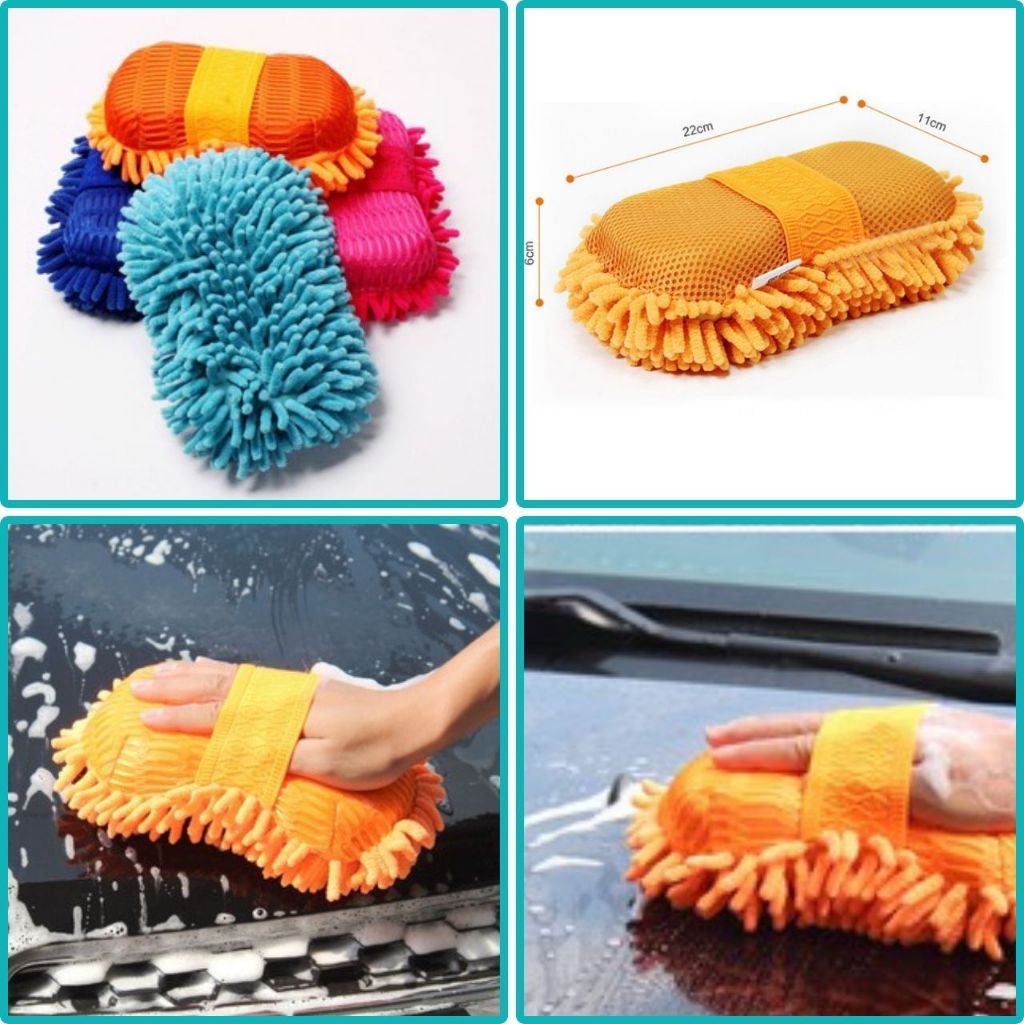 Găng Tay San Hô Rửa Xe Microfiber Siêu Mềm Mịn Tiện Dụng (Hàng Loại 1, dày dặn, màu sắc giao ngẫu nhiên) - Phụ Kiện Ô Tô